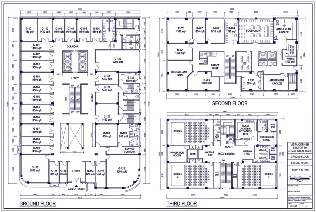 Vista Corner HIGH-STREET RETAIL PLAN Blueprint Layout